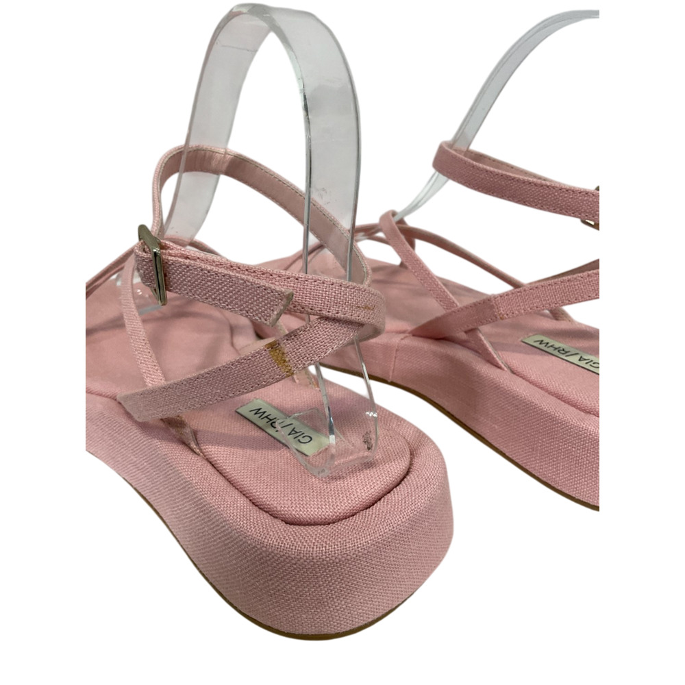Gia Borghini Rhw Platform Strappy Sandals 37 Pink - Picture 5 of 6
